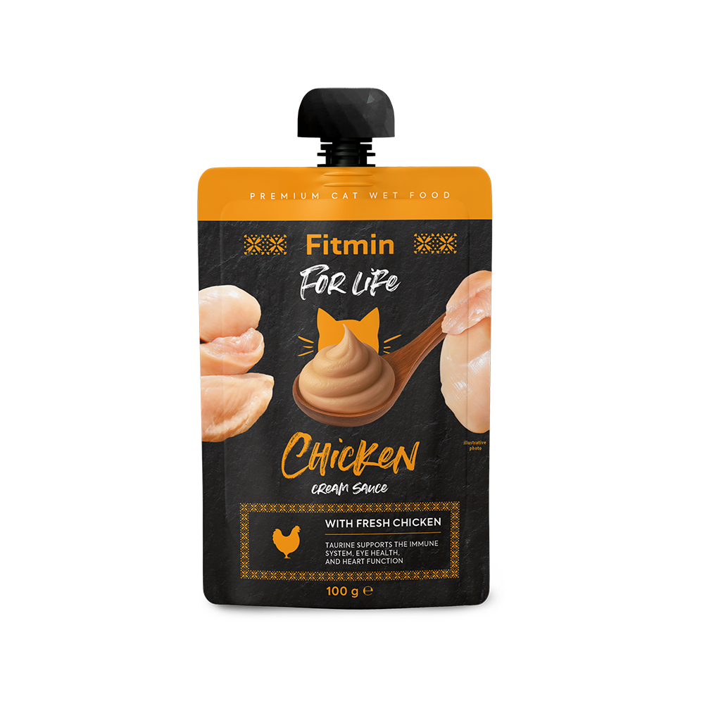 Nowości Fitmin For Life – kremowe tubki dla kotów 4 mockup cream sauce chicken 1